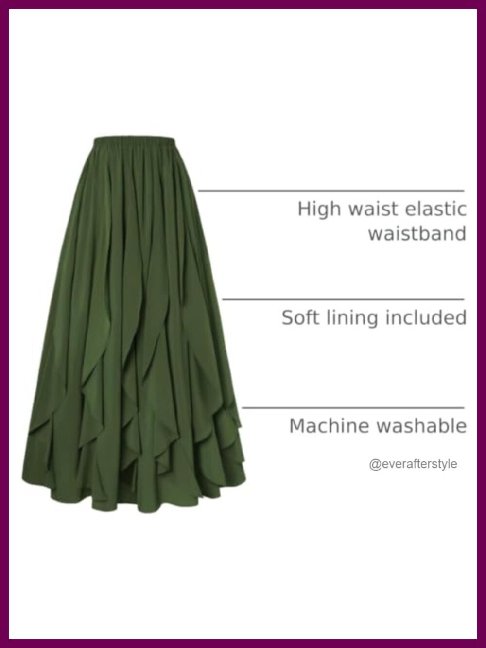 Boho Renaissance Long Maxi Skirt Chiffon Ruffle High Waist Full Skirt - Picture 3 of 6